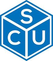 design de logotipo de carta scu em fundo preto. conceito de logotipo de letra de iniciais criativas scu. design de letra scu. vetor