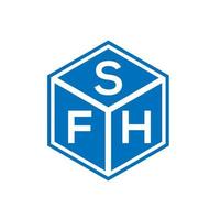 design de logotipo de carta sfh em fundo preto. conceito de logotipo de letra de iniciais criativas sfh. design de letra sfh. vetor