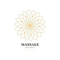 flor de lótus dourada ou mandala, design de vetor de logotipo de luxo. logotipo de massagem e spa
