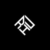 rhu carta logotipo design em fundo preto. rhu conceito de logotipo de letra de iniciais criativas. design de letra rhu. vetor