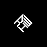 design de logotipo de letra rhw em fundo preto. conceito de logotipo de letra de iniciais criativas rhw. design de letra rhw. vetor