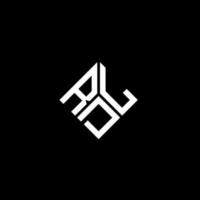 design de logotipo de carta rdl em fundo preto. conceito de logotipo de letra de iniciais criativas rdl. design de letra rdl. vetor
