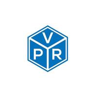 design de logotipo de carta vpr em fundo preto. conceito de logotipo de carta de iniciais criativas vpr. design de letra vpr. vetor