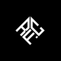 design de logotipo de carta rfc em fundo preto. conceito de logotipo de carta de iniciais criativas rfc. design de letra rfc. vetor