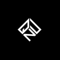design de logotipo de letra qnu em fundo preto. conceito de logotipo de letra de iniciais criativas qnu. design de letra qnu. vetor