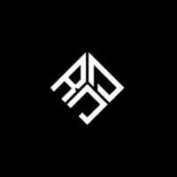 design de logotipo de carta rjd em fundo preto. conceito de logotipo de carta de iniciais criativas rjd. design de letra rjd. vetor