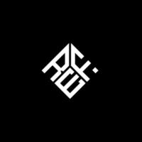 ref design de logotipo de carta em fundo preto. ref conceito de logotipo de carta de iniciais criativas. design de letra ref. vetor
