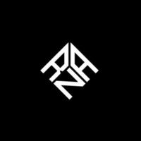 design de logotipo de carta rna em fundo preto. conceito de logotipo de letra de iniciais criativas de rna. design de letra rna. vetor