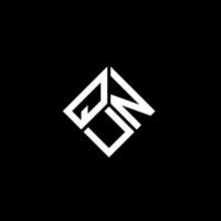 design de logotipo de letra qun em fundo preto. qun conceito de logotipo de letra de iniciais criativas. design de letra qun. vetor