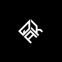 design de logotipo de carta qak em fundo preto. conceito de logotipo de letra de iniciais criativas qak. design de letra qak. vetor