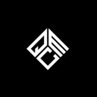 design de logotipo de letra qcm em fundo preto. conceito de logotipo de letra de iniciais criativas qcm. design de letra qcm. vetor