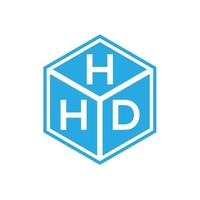 design de logotipo de letra hhd em fundo preto. conceito de logotipo de letra de iniciais criativas hhd. design de letra hd. vetor