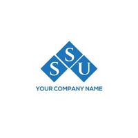 design de logotipo de carta ssu em fundo branco. conceito de logotipo de letra de iniciais criativas ssu. design de letra ssu. vetor