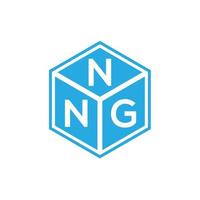 design de logotipo de carta nng em fundo preto. conceito de logotipo de letra de iniciais criativas nng. design de letra ng. vetor