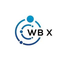 design de logotipo de tecnologia de letra wbx em fundo branco. letras de iniciais criativas wbx-lo conceito de logotipo. design de letra wbx. vetor
