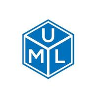 design de logotipo de letra uml em fundo preto. conceito de logotipo de letra de iniciais criativas uml. design de letra uml. vetor