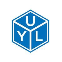 design de logotipo de letra uyl em fundo preto. conceito de logotipo de letra de iniciais criativas uyl. design de letra uyl. vetor