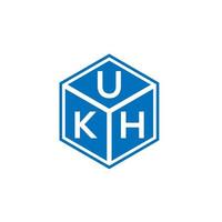 design de logotipo de letra ukh em fundo preto. conceito de logotipo de letra de iniciais criativas do ukh. design de letra ukh. vetor