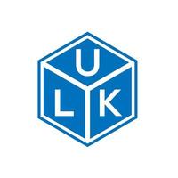 design de logotipo de letra ulk em fundo preto. conceito de logotipo de letra de iniciais criativas ulk. desenho de letra ulk. vetor