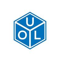 design de logotipo de carta uol em fundo preto. conceito de logotipo de letra de iniciais criativas uol. desenho de letra uol. vetor