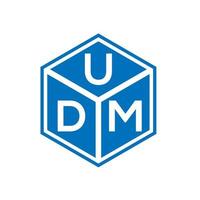 design de logotipo de carta mobileudm em fundo preto. conceito de logotipo de letra de iniciais criativas udm. design de letra udm. vetor