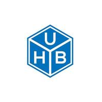 design de logotipo de carta uhb em fundo preto. conceito de logotipo de letra de iniciais criativas uhb. design de letra uhb. vetor