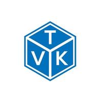 design de logotipo de carta tvk em fundo preto. conceito de logotipo de letra de iniciais criativas tvk. design de letras tvk. vetor