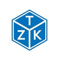 design de logotipo de letra tzk em fundo preto. conceito de logotipo de letra de iniciais criativas tzk. design de letras tzk. vetor