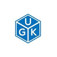 design de logotipo de carta ugk em fundo preto. ugk conceito de logotipo de carta de iniciais criativas. ugk design de letras. vetor