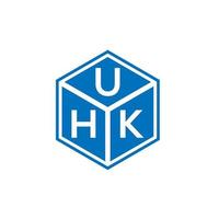 design de logotipo de carta uhk em fundo preto. Uhk conceito de logotipo de letra de iniciais criativas. uhk design de letras. vetor