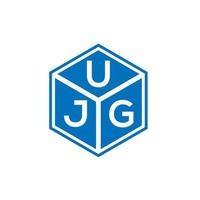 design de logotipo de carta ujg em fundo preto. conceito de logotipo de letra de iniciais criativas ujg. design de letra ujg. vetor