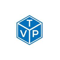 design de logotipo de carta tvp em fundo preto. conceito de logotipo de letra de iniciais criativas tvp. design de letra tvp. vetor