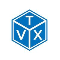 design de logotipo de carta tvx em fundo preto. conceito de logotipo de letra de iniciais criativas tvx. design de letras tvx. vetor