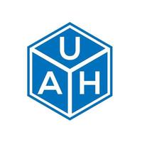 design de logotipo de letra uah em fundo preto. uah conceito de logotipo de letra de iniciais criativas. uah design de letras. vetor