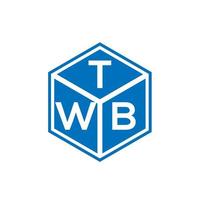 design de logotipo de carta twb em fundo preto. conceito de logotipo de letra de iniciais criativas twb. design de letra twb. vetor