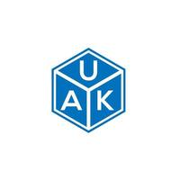 design de logotipo de carta uak em fundo preto. conceito de logotipo de letra de iniciais criativas uak. design de letra uak. vetor