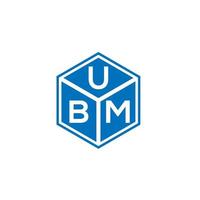 design de logotipo de carta ubm em fundo preto. conceito de logotipo de letra de iniciais criativas ubm. design de letra ub. vetor