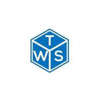 design de logotipo de letra tws em fundo preto. tws conceito de logotipo de letra de iniciais criativas. design de letra tws. vetor