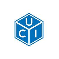 design de logotipo de carta uci em fundo preto. conceito de logotipo de letra de iniciais criativas uci. design de letra uci. vetor