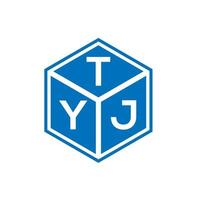 design de logotipo de carta tyj em fundo preto. conceito de logotipo de letra de iniciais criativas tyj. design de letra tyj. vetor