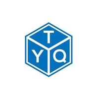 design de logotipo de carta tyq em fundo preto. conceito de logotipo de letra de iniciais criativas tyq. design de letra tyq. vetor