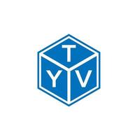 design de logotipo de carta tyv em fundo preto. tyv conceito de logotipo de letra de iniciais criativas. design de letras tyv. vetor