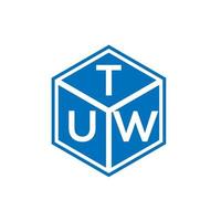 tuw design de logotipo de carta em fundo preto. tuw conceito de logotipo de letra de iniciais criativas. design de letra de tuw. vetor