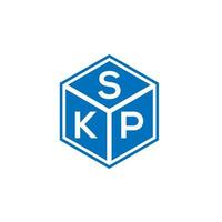 design de logotipo de carta skp em fundo preto. conceito de logotipo de letra de iniciais criativas skp. design de carta skp. vetor