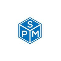 design de logotipo de carta spm em fundo preto. conceito de logotipo de letra de iniciais criativas spm. design de letra spm. vetor