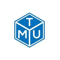 design de logotipo de carta tmu em fundo preto. conceito de logotipo de letra de iniciais criativas tmu. design de letra tmu. vetor