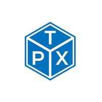 design de logotipo de carta tpx em fundo preto. conceito de logotipo de letra de iniciais criativas tpx. design de letra tpx. vetor