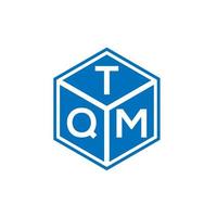 design de logotipo de carta tqm em fundo preto. conceito de logotipo de letra de iniciais criativas tqm. design de letra tqm. vetor