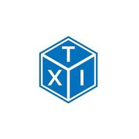 design de logotipo de carta txi em fundo preto. conceito de logotipo de letra de iniciais criativas txi. design de letra txi. vetor