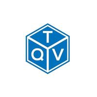 design de logotipo de letra tqv em fundo preto. conceito de logotipo de letra de iniciais criativas tqv. design de letra tqv. vetor